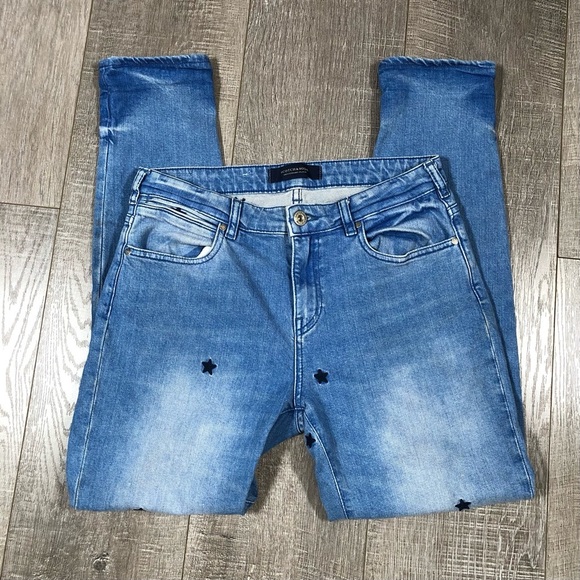 Scotch & Soda Women’s Star Print Embroidered petite Ami Slim Boyfriend Jeans Siz - Picture 4 of 16